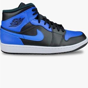 Nike Jordan 1 - Black and Blue Interior Sneakers. Hyper Royal